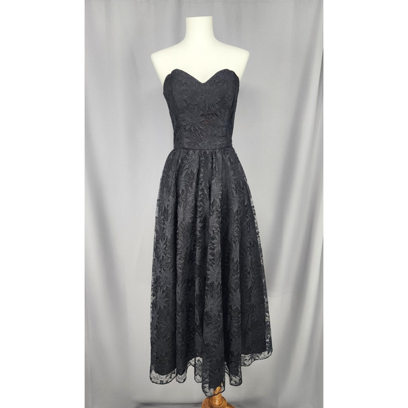 Jolie Madame Dresses & Skirts - Vintage Jolie Madame Dress Juniors 5 Black Lace Strapless Fit & Flare Whimsygoth